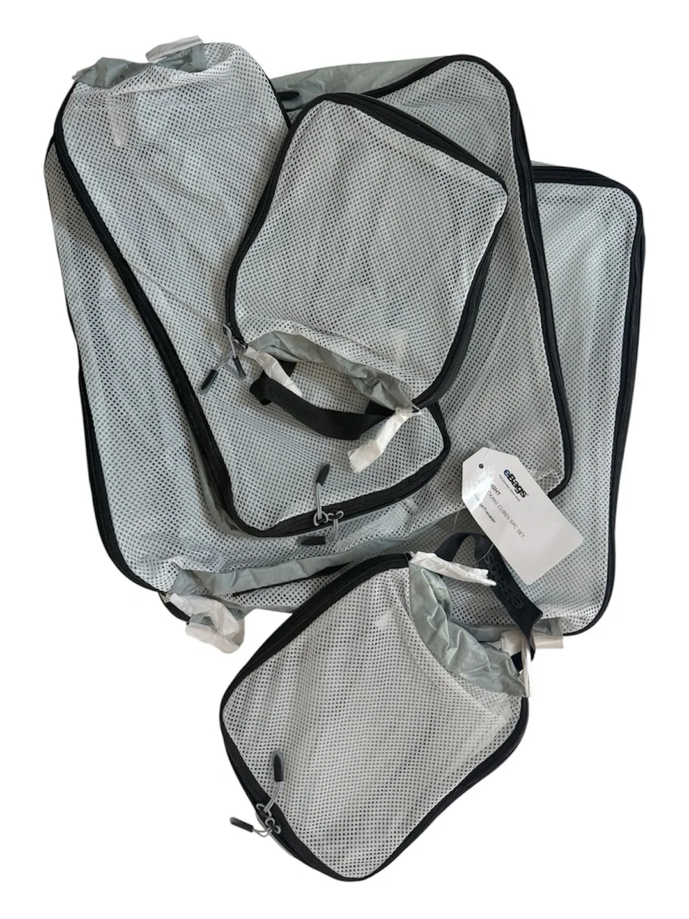 Ebags Gray Mesh Ultralight Packing Cubes Set (5) - Travel & Home Organizers